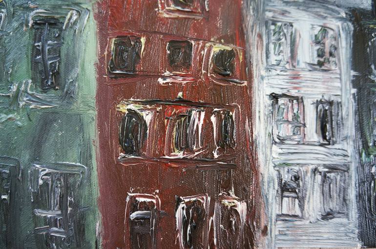 Original Abstract Expressionism Architecture Painting by Kristina Česonytė