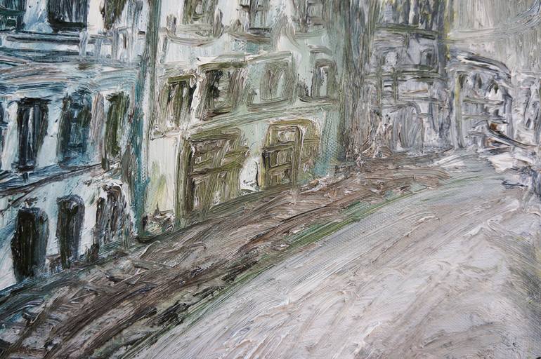Original Abstract Expressionism Architecture Painting by Kristina ČEsonytė