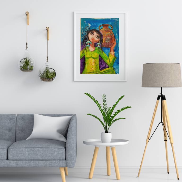 Original Abstract Expressionism Women Painting by Rawiya Alshekhly