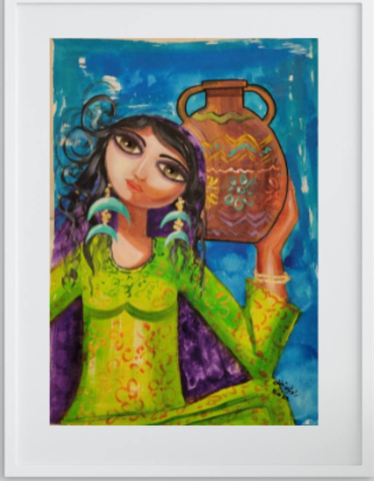 Original Abstract Expressionism Women Painting by Rawiya Alshekhly