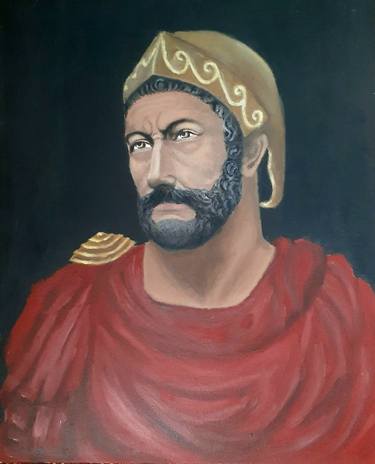 The great leader, oil painting portrait of Hannibal Barca. thumb