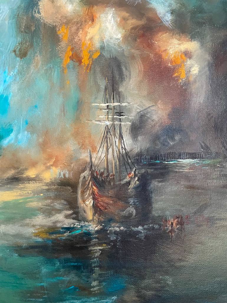Original Abstract Expressionism Seascape Painting by Josephine Schmidt