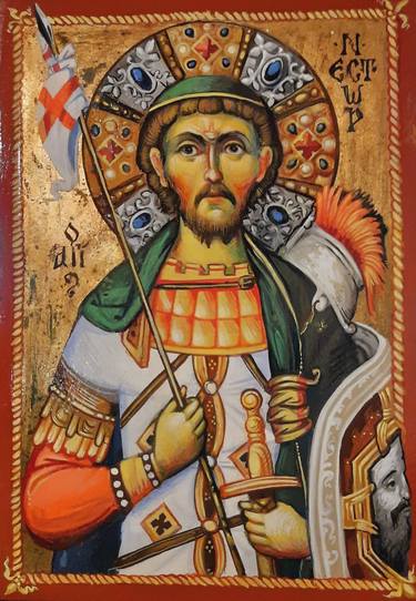 SAINT NESTOR, Byzantine Style Icon, ByzArtAndMore thumb