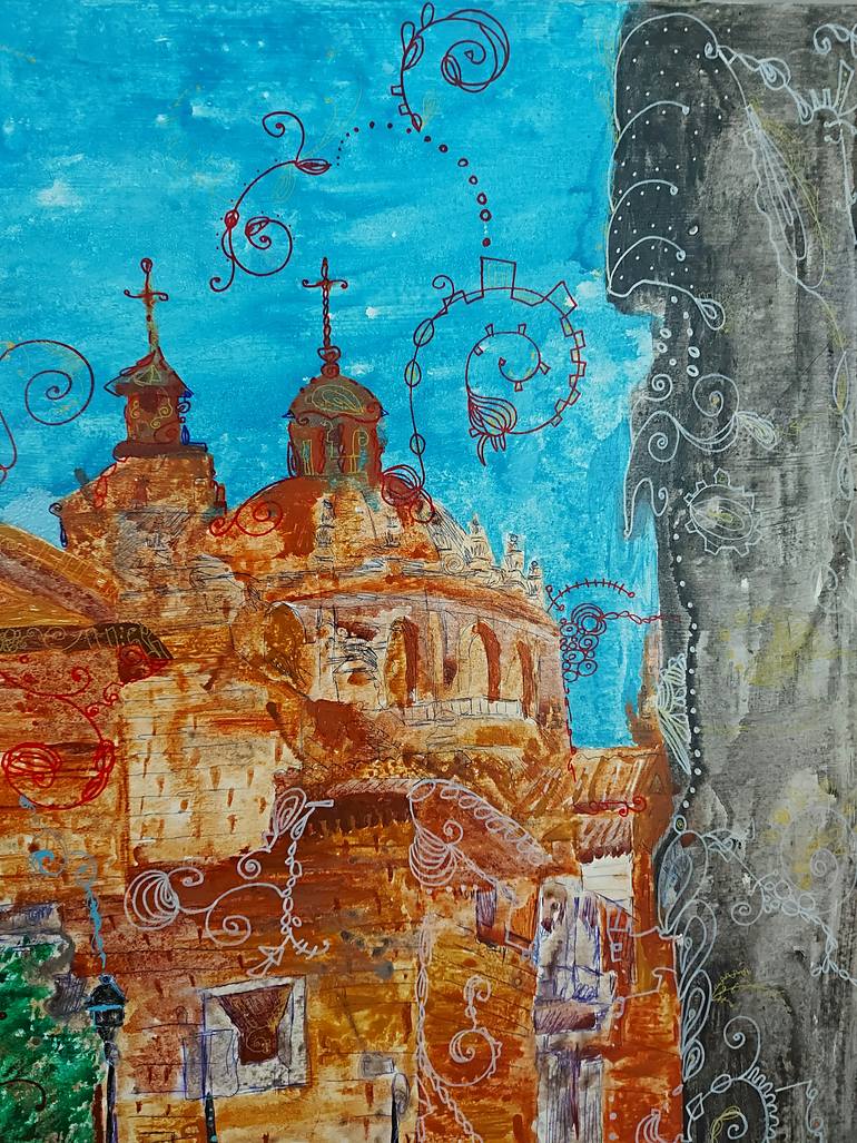 Original Expressionism Architecture Painting by Magda Edite De Souza