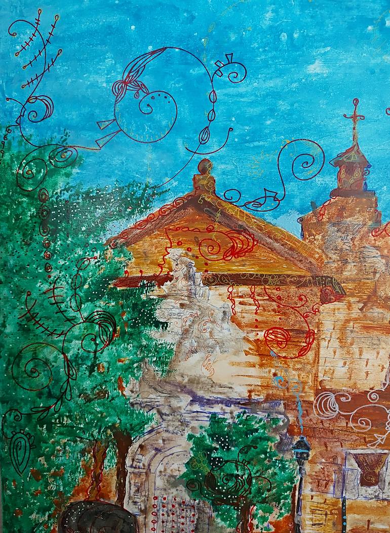 Original Expressionism Architecture Painting by Magda Edite De Souza