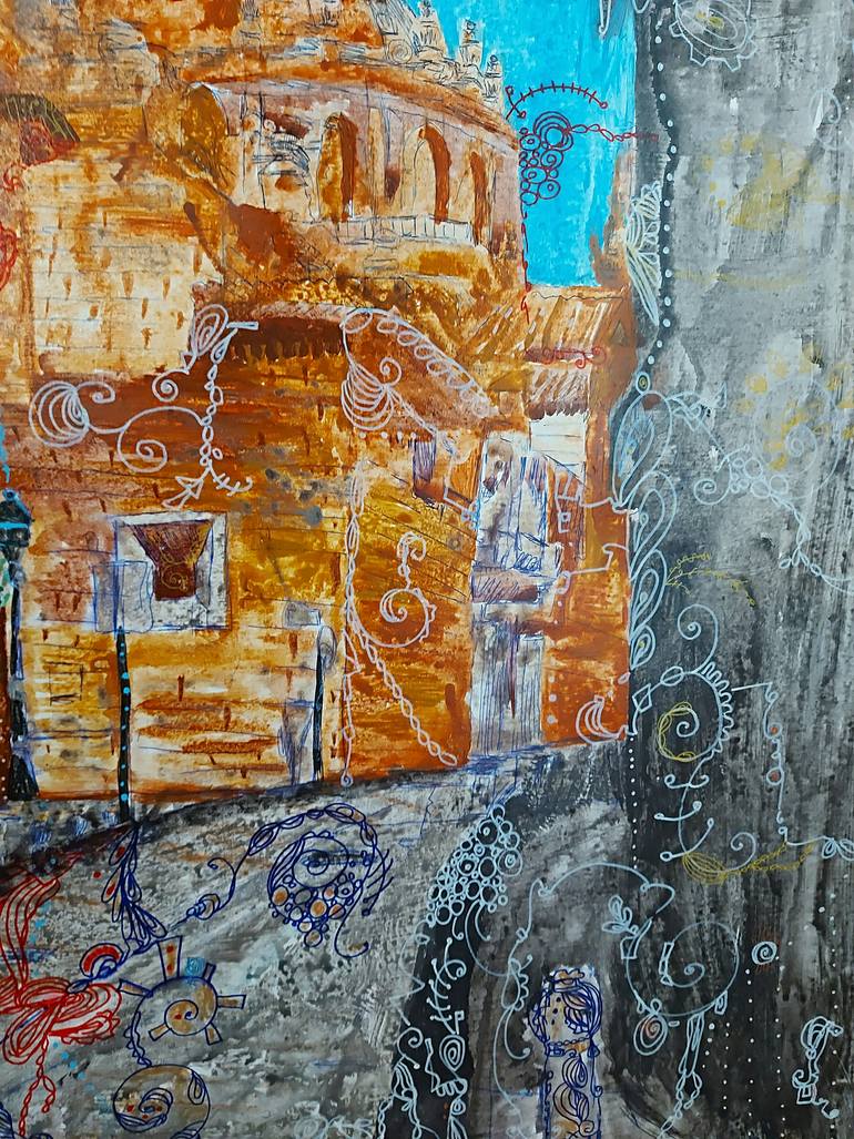 Original Expressionism Architecture Painting by Magda Edite De Souza
