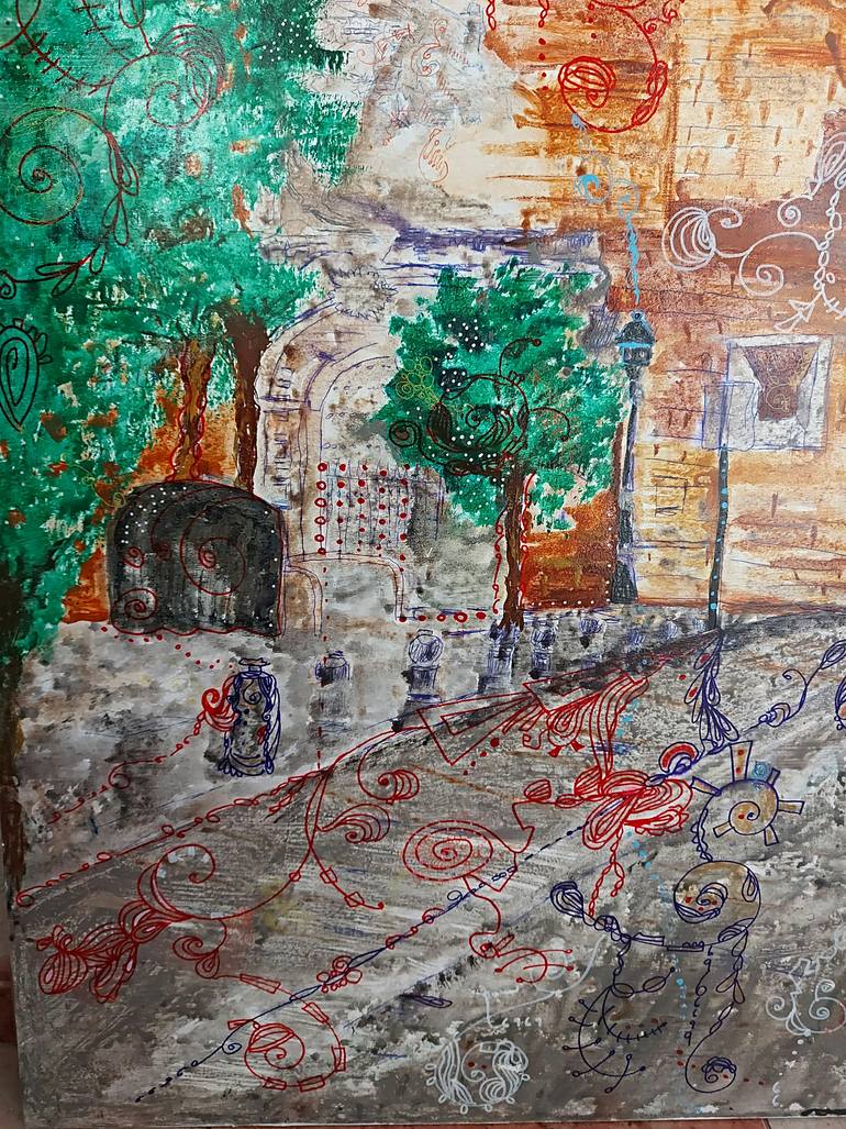 Original Expressionism Architecture Painting by Magda Edite De Souza