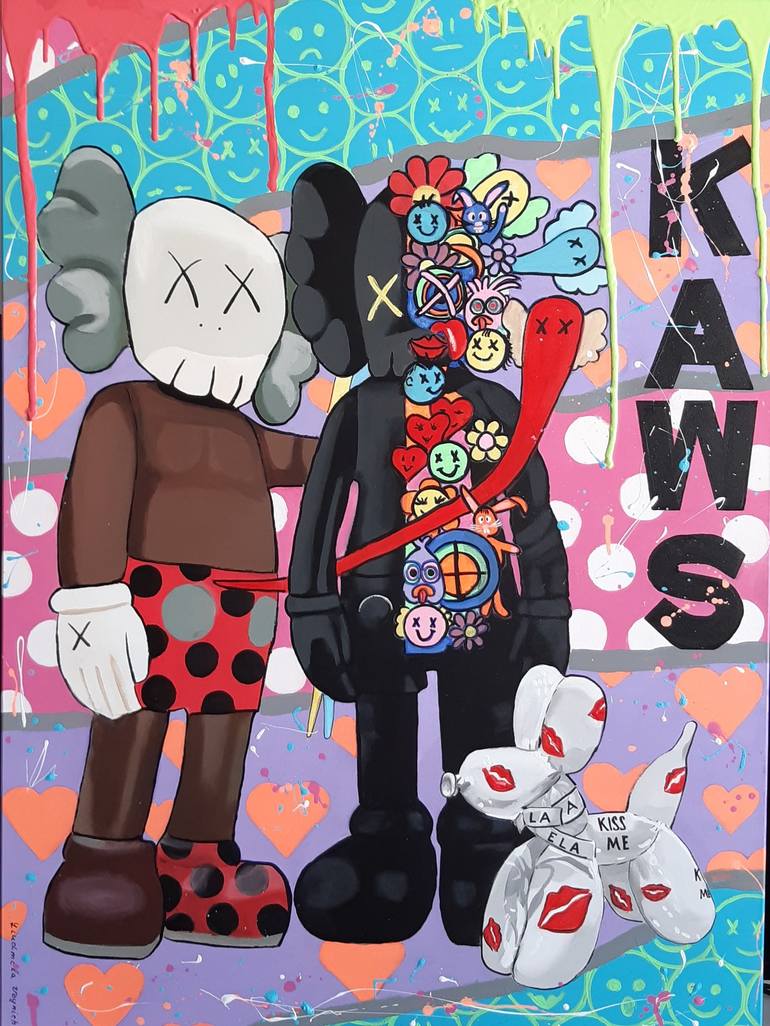 Kaws. Acrylic painting. Original artwork Painting by Ksenia 