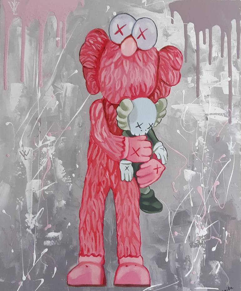 Pink Kaws Original Acrylic Painting Painting By Ksenia Voynich   9144389 TFXSKIMA 7 