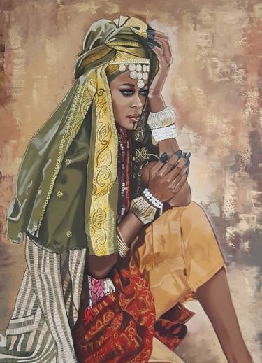 Bedouin Woman Original Oil Painting On Canvas thumb