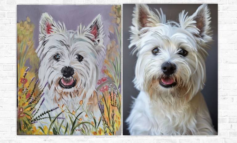 Original Contemporary Dogs Painting by Ksenia Voynich