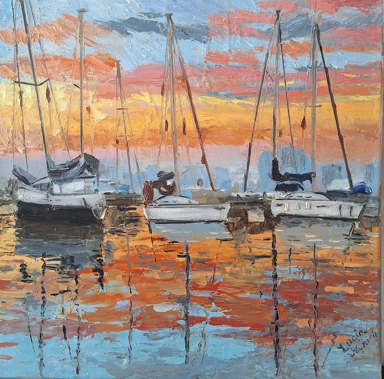 Print of Impressionism Seascape Paintings by Ksenia Voynich