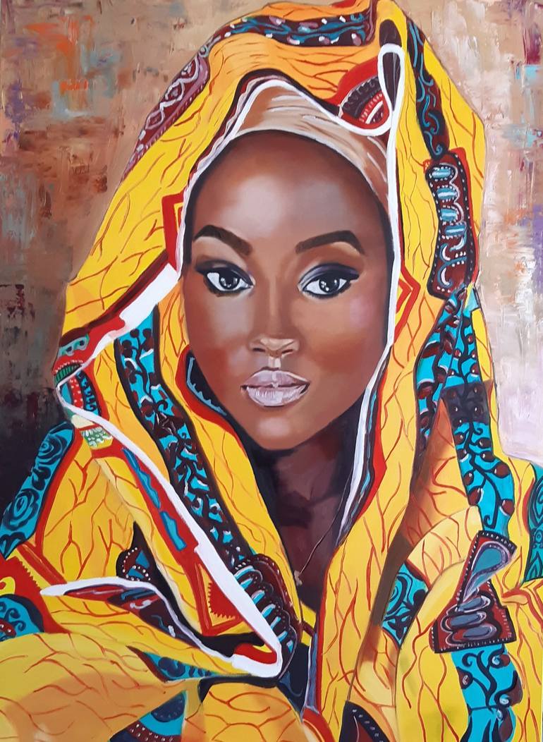 Black Woman Portrait Oil Painting Canvas. Custom Painting Painting by  Ksenia Voynich