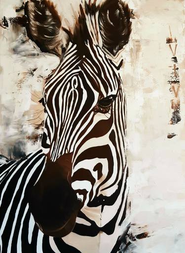 Zebra Oil painting thumb