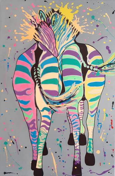 Zebras Painting. Love Pop art thumb