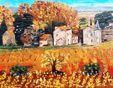Autumn Province Painting. Oil Painting Original thumb
