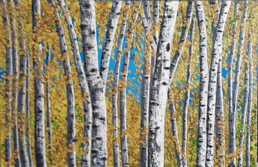 Birch Trees Painting. Oil Painting Original. thumb