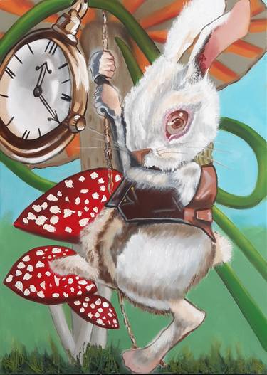 March white rabbit from "Alice in Wonderland. Original art thumb