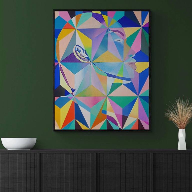 Original Abstract Geometric Painting by Aly Lloyd