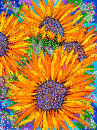 Original Surrealism Floral Mixed Media by Teal Buehler