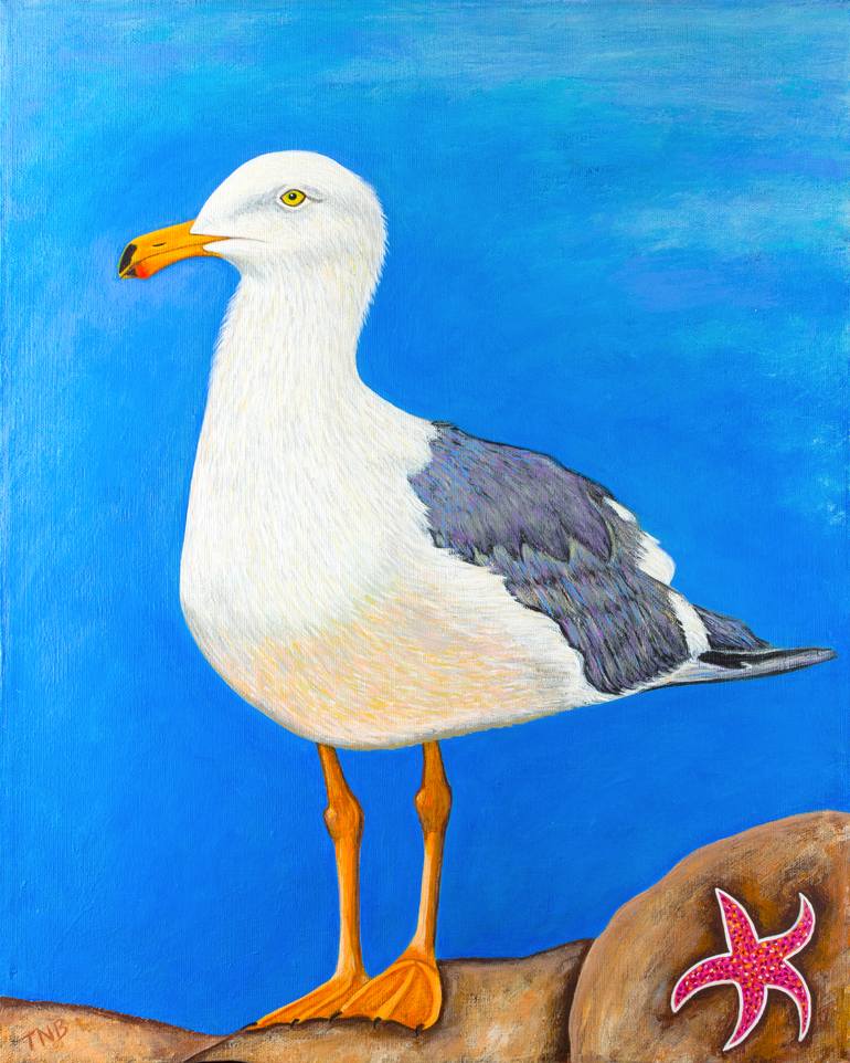 Canvas Art Best Selling Item Popular Item Beach Decor Original Art Seagull  Artwork Unique Gift Artwork Trending Art