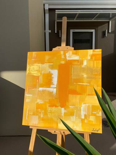 "CALLING ON SUNRISE" Hand Painted Abstract Artwork on Canvas thumb