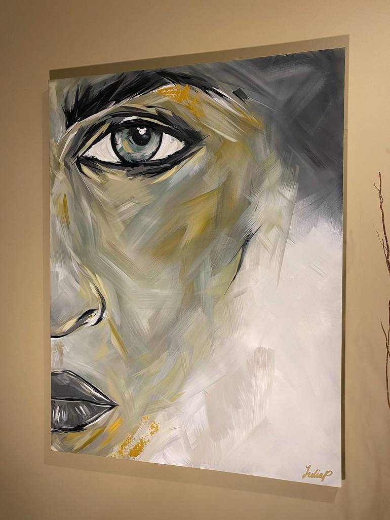 Original Abstract Expressionism Portrait Painting by Julia Parisi