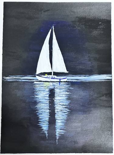 Print of Yacht Paintings by Olha Kovalchuk