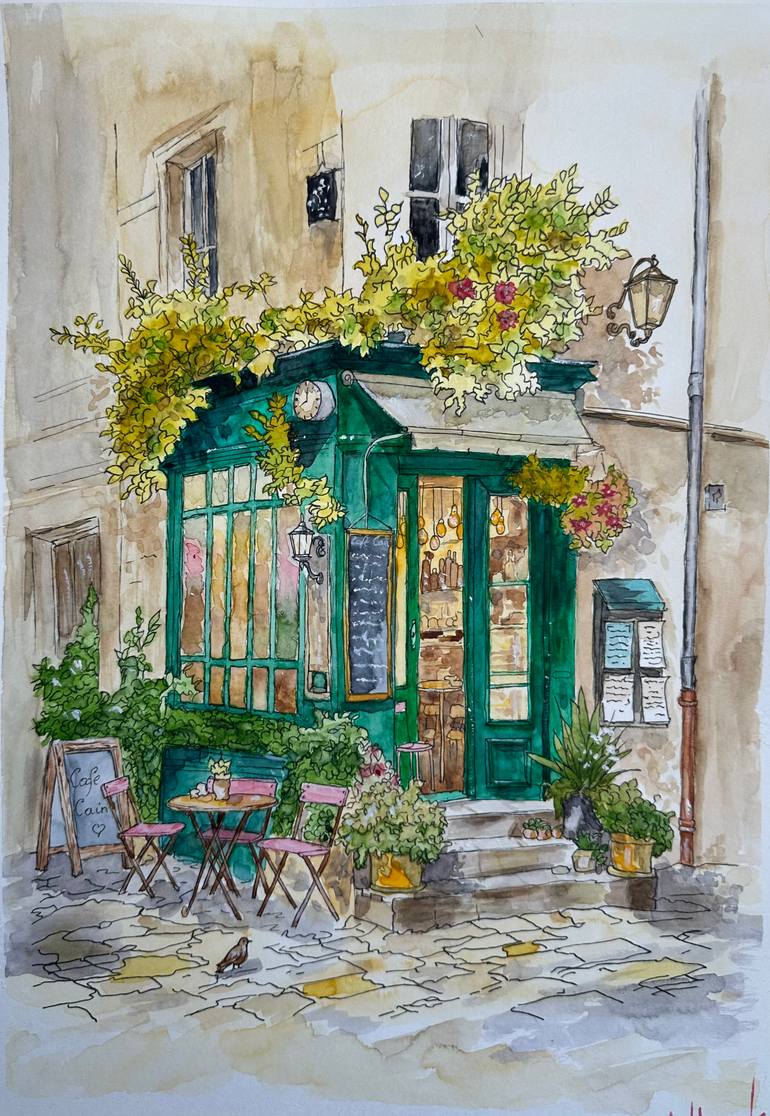 Original Architecture Mixed Media by Helha K | Contemporary Art on Cotton Paper | The Little Green Cafe