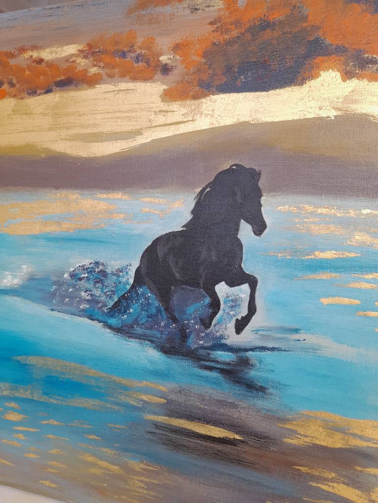 Original Conceptual Horse Painting by Lyubov Yugina