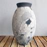 Raaquu Large Oval Vase in Smoked Raku - Sides