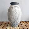RAAQUU Large Oval Vase in Smoked Raku - Side View