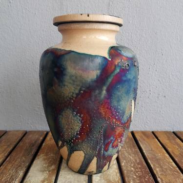 Omoide Urn Raku Ceramic Pottery 170 cubic inches S/N8000021 thumb