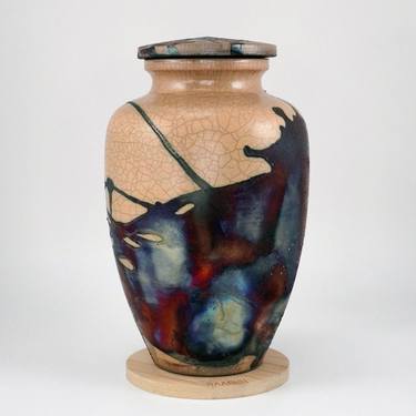 Omoide Urn Raku Ceramic Pottery 170 cubic inches S/N8000084 thumb