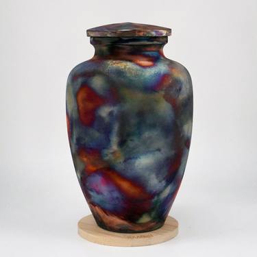Omoide Urn Raku Ceramic Pottery 170 cubic inches S/N8000088 thumb