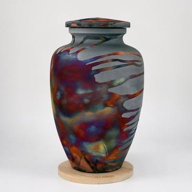 Omoide Urn Raku Ceramic Pottery 170 cubic inches S/N8000106 thumb