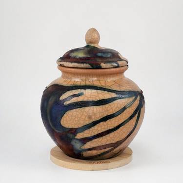 Tamashii Urn Raku Ceramic Pottery 85 cubic inches S/N8000081 thumb