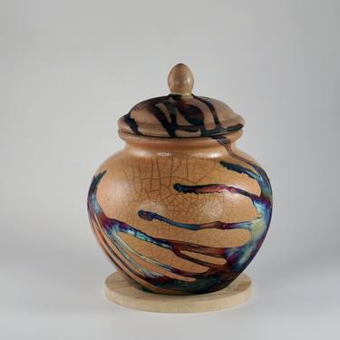 Tamashii Urn Raku Ceramic Pottery 85 cubic inches S/N80000080 thumb