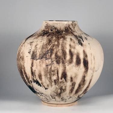 Pre-Order Large Issho 13.5" Raku Ceramic Pottery Vase - Obvara thumb