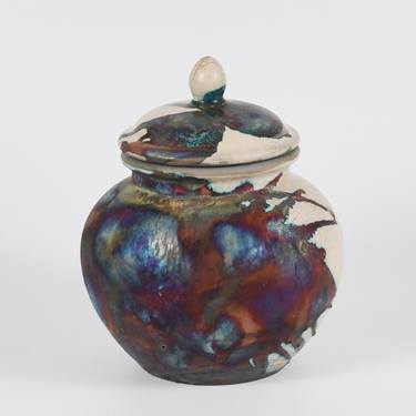 Tamashii Urn Raku Ceramic Pottery 85 cubic inches S/N8000055 thumb