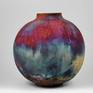 11 inch Raku Large Globe Vase