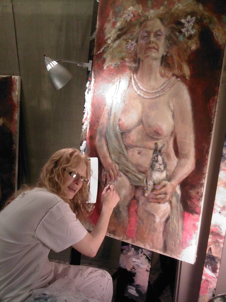 Original Figurative Nude Painting by Mollie Kellogg