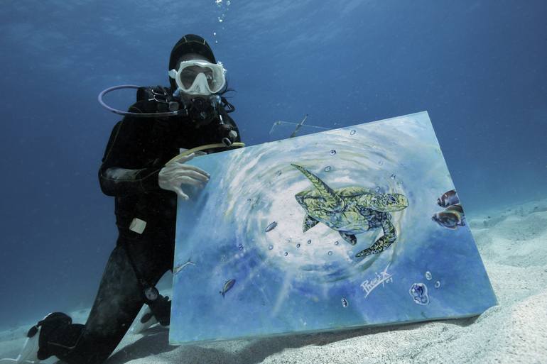 Original Underwater painting Nature Painting by Ely Phenix