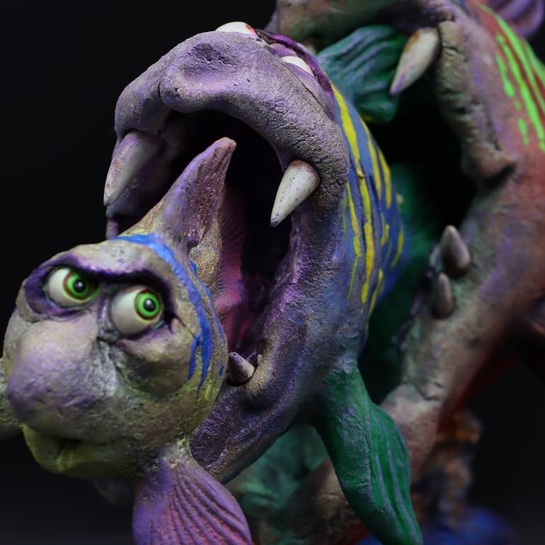 Original Art Deco Fantasy Sculpture by Foundry Michelangelo