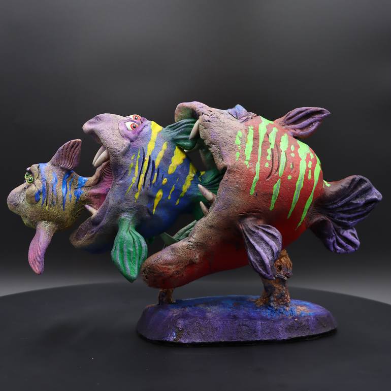 Original Art Deco Fantasy Sculpture by Foundry Michelangelo
