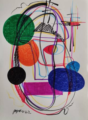 Original Contemporary Abstract Drawing by Victor Popov
