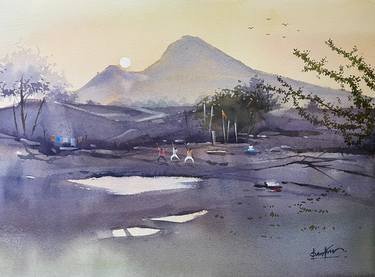 Original Figurative Landscape Paintings by santhu govind