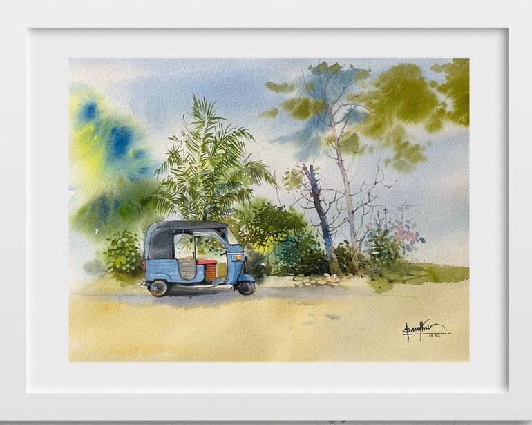 Original Documentary Beach Painting by santhu govind