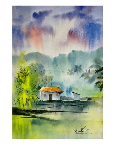 Print of Landscape Paintings by santhu govind