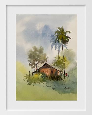 Original Art Deco Landscape Paintings by Santhu Govind